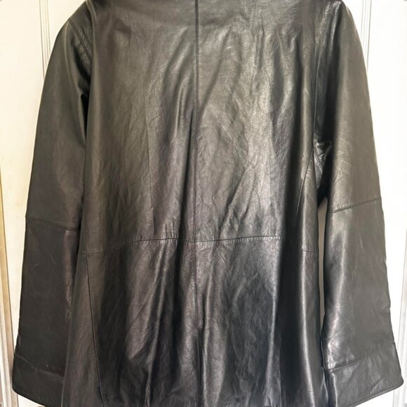 Vintage Brownstone Studio Black Genuine Leather Oversized Jacket – Bold, Timeles - Picture 3 of 4